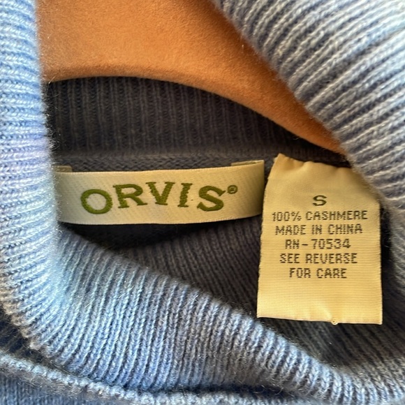 Orvis 100% Cashmere Turtleneck Sweater Blue Size S  Women's - Picture 1 of 5